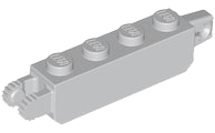 Hinge Brick 1 x 4 Locking with 1 Finger Vertical End and 2 Fingers Vertical End, 9 Teeth in Light Bluish Gray