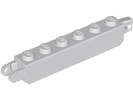 Hinge Brick 1 x 6 Locking with 1 Finger Vertical End and 2 Fingers Vertical End, 9 Teeth in Light Bluish Gray