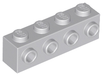 Brick Special 1 x 4 with 4 Studs on One Side in Light Bluish Gray