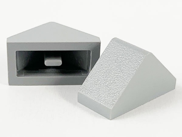 Brick Sloped 45° 2 x 1 Double with Ovoid Bottom Pin in Light Bluish Gray
