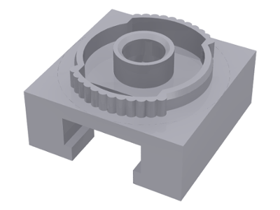 Turntable 4 x 4 Locking Grooved Base in Light Bluish Gray