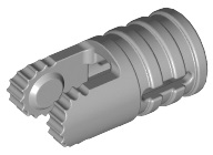 Hinge Cylinder 1 x 2 Locking with 2 Click Fingers and Axle Hole, 9 Teeth in Light Bluish Gray