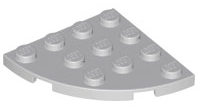 Plate Round Corner 4 x 4 in Light Bluish Gray