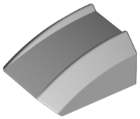 Brick Curved 2 x 2 with Lip, No Studs in Light Bluish Gray