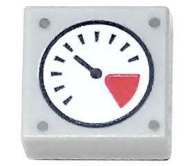Tile 1 x 1 with Gauge print in Light Bluish Gray