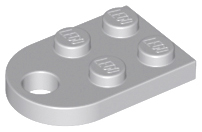 Plate Special 3 x 2 with Rounded End, Hole in Light Bluish Gray