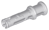 Technic Pin Long with Friction Ridges Lengthwise and Stop Bush [3 Lateral Holes, Big Pin Hole] in Light Bluish Gray