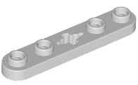 Technic Plate 1 x 5 with Smooth Ends, 4 Studs and Centre Axle Hole in Light Bluish Gray