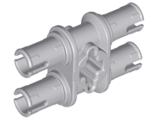 Technic Pin Double with Axle Hole in Light Bluish Gray
