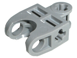 Technic Axle Connector 2 x 3 with Ball Socket, Open Sides in Light Bluish Gray