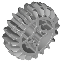 Technic Gear 20 Tooth Double Bevel with Axle Hole Type 2 [X Opening] in Light Bluish Gray
