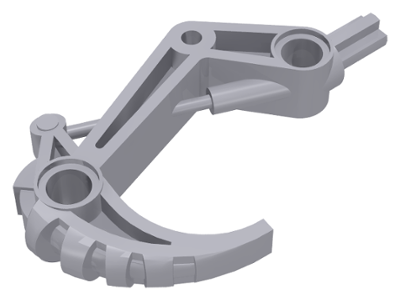 Large Figure Weapon, Claw Hook with Axle in Light Bluish Gray
