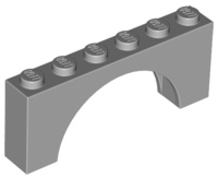 Brick Arch 1 x 6 x 2 - Thick Top with Reinforced Underside in Light Bluish Gray