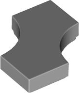 Tile Special 2 x 2 with 2 Quarter Round Cutouts in Light Bluish Gray