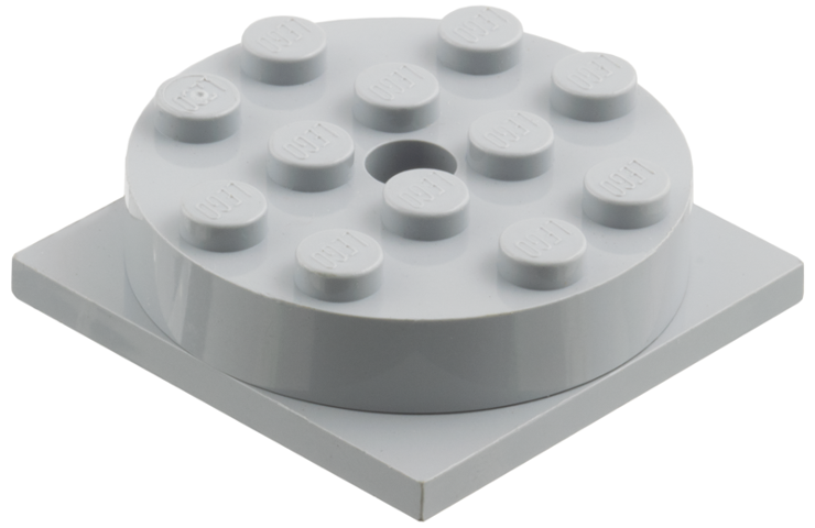 Turntable 4 x 4 Square Base with Top, Complete Assembly in Light Bluish Gray