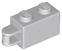 Brick Special 1 x 2 with Vertical Closed Handle on Edge in Light Bluish Gray