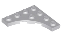 Plate Special 4 x 4 with 3 x 3 Quarter Round Cutout in Light Bluish Gray