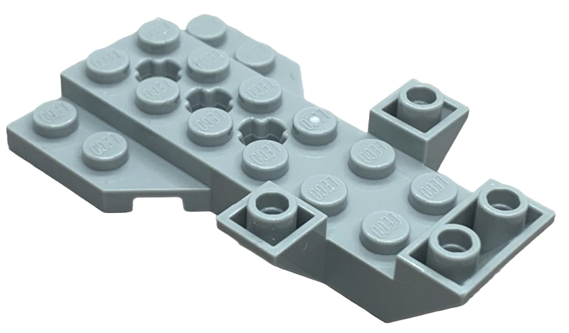 Plate Special 4 x 7 with 3 Slopes, Wedges, 3 Axle Holes in Light Bluish Gray