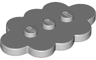 Plate Special 3 x 5 Cloud with 3 Center Studs in Light Bluish Gray