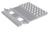 Duplo Train Track, Straight with 4 x 8 Plate on Side in Light Bluish Gray