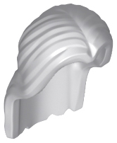 Hair Long Parted in Center in Light Bluish Gray