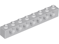 Technic Brick 1 x 8 [7 Pin Holes] in Light Bluish Gray