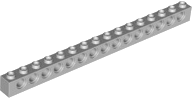 Technic Brick 1 x 16 [15 Pin Holes] in Light Bluish Gray