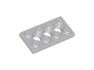 Technic Plate 2 x 4 [3 Holes] in Light Bluish Gray
