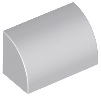 Brick Curved 1 x 2 x 1 No Studs in Light Bluish Gray