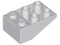 Brick Sloped Inverted 33° 3 x 2, No Connections between Studs, Ovoid Bottom Pin in Light Bluish Gray