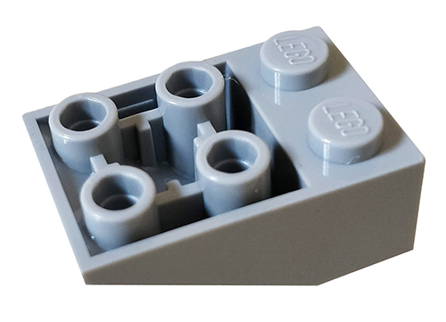 Brick Sloped Inverted 33° 3 x 2, Connections between Studs, Ovoid Bottom Pin in Light Bluish Gray