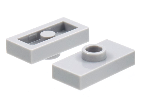 Plate Special 1 x 2 with 1 Stud without Groove (Jumper) in Light Bluish Gray