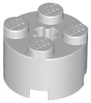 Brick Round 2 x 2 with Axle Hole in Light Bluish Gray