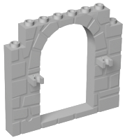 Door Frame 1 x 8 x 6 with Moulded Stone Print and Clips in Light Bluish Gray