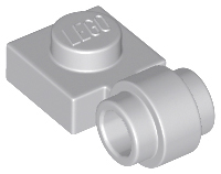 Plate Special 1 x 1 with Clip Light, Bar Hole [Thick Ring] in Light Bluish Gray