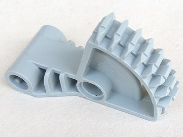 Technic Arm 2 x 5 with 1/4 Gear 8 Tooth Double Bevel in Light Bluish Gray