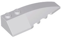 Brick Wedged, Curved 6 x 2 Right, Inner Ridges in Light Bluish Gray