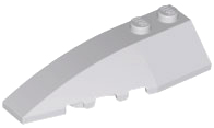 Brick Wedged, Curved 6 x 2 Left, Inner Ridges in Light Bluish Gray