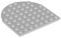 Plate 8 x 8 with Rounded End in Light Bluish Gray