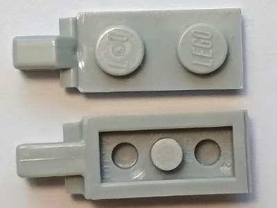 Hinge Plate 1 x 2 Locking with 1 Finger On End, with Groove in Light Bluish Gray