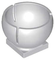 Cylinder Hemisphere 2 x 2 Ball Turret Socket Base in Light Bluish Gray