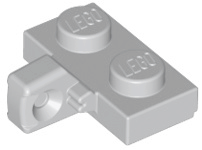 Hinge Plate 1 x 2 Locking with 1 Finger on Side, with Groove in Light Bluish Gray