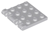 Hinge Plate 3 x 4 Locking Dual 2 Finger, 9 Teeth in Light Bluish Gray