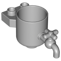 Duplo Water Tank and Tap with 1 x 2 Plate in Light Bluish Gray