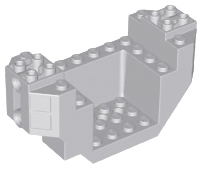 Wedge Brick Special 4 x 10 x 4 with 3 x 4 Recessed and Pin Holes- Plane Bottom in Light Bluish Gray