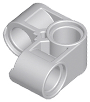 Technic Pin Connector Perpendicular 2 x 2 Bent in Light Bluish Gray