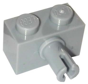 Brick Special 1 x 2 with Pin - Bottom Stud Holder in Light Bluish Gray