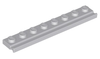Plate Special 1 x 8 with Door Rail in Light Bluish Gray