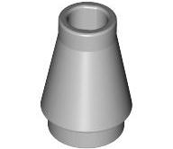 Cone 1 x 1 [No Top Groove] in Light Bluish Gray