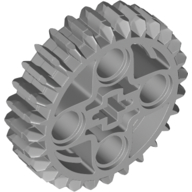 Technic Gear 28 Tooth Double Bevel in Light Bluish Gray